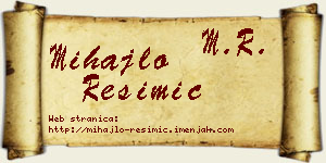 Mihajlo Resimić vizit kartica